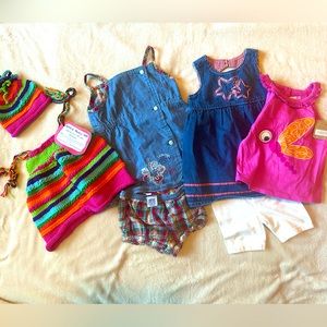 NWTs 7 pc Cute Girl Baby fun Lot NB-18 mos